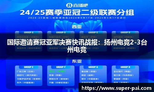 国际邀请赛冠亚军决赛快讯战报：扬州电竞2-3台州电竞
